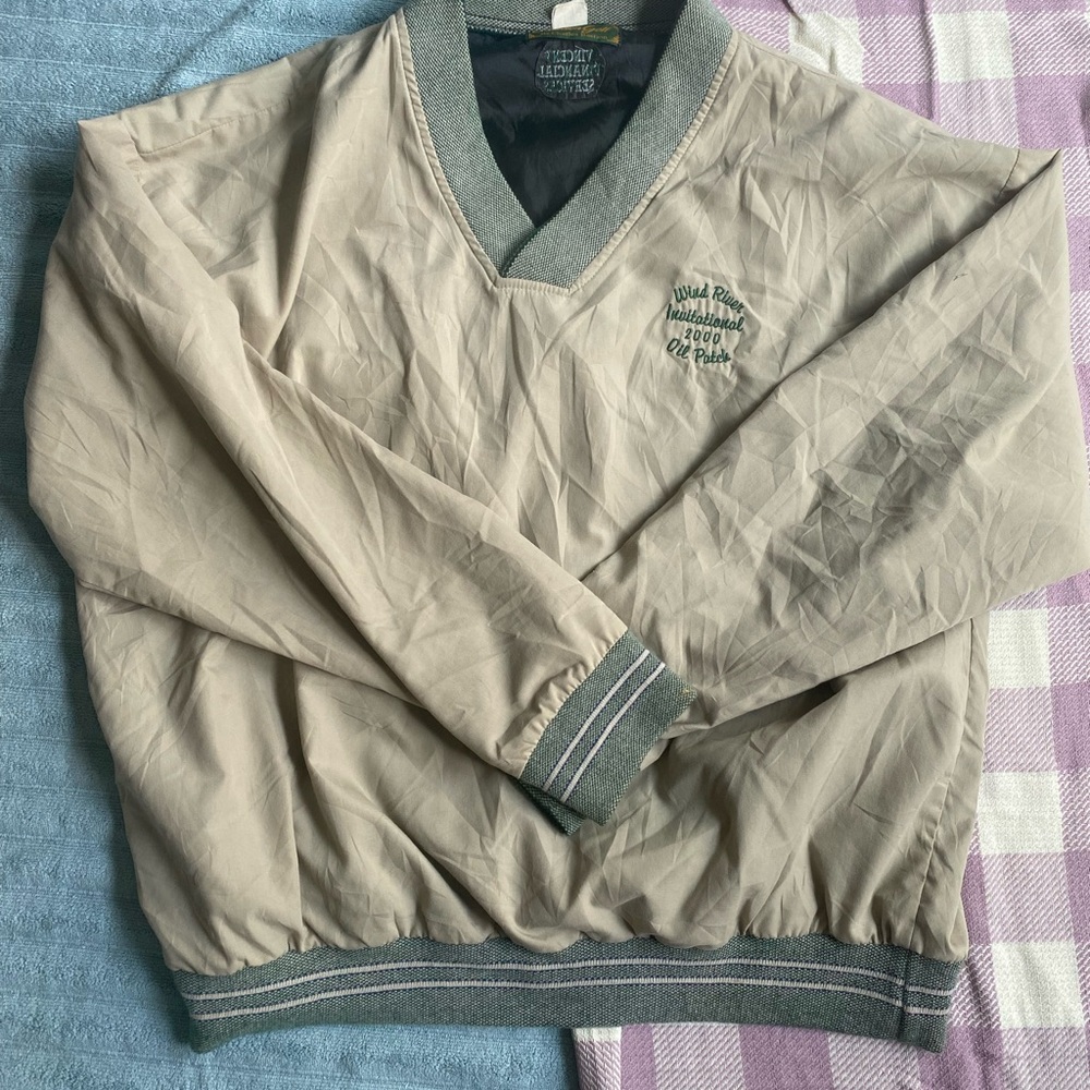 Used L Tan Bastion Golf Nylon Pullover